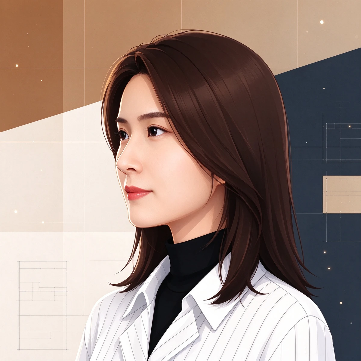 陈嘉欣的个人插画肖像